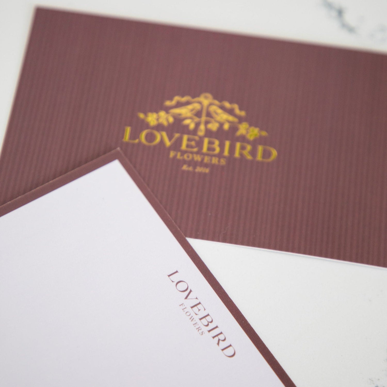 Lovebird Flowers Valentine's Limited Edition Gold Foil Note Cards