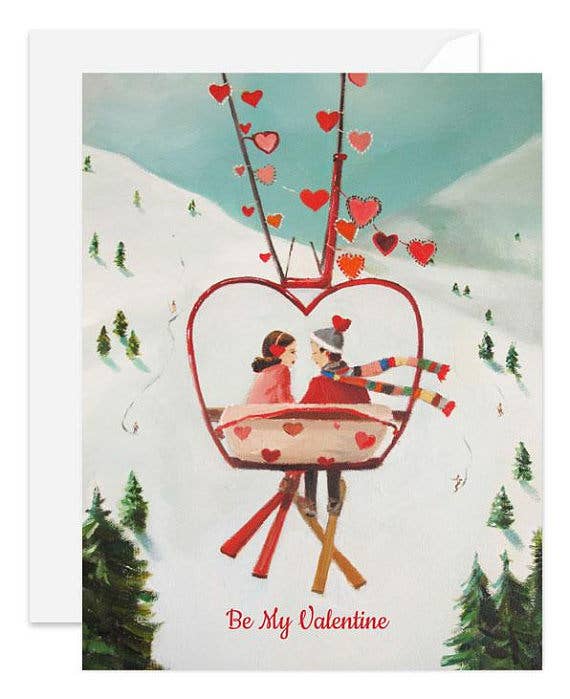Ski Lovers Valentine's Day Card